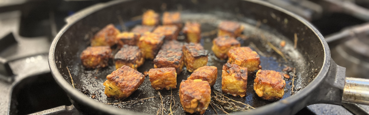Tempeh stegt på pande