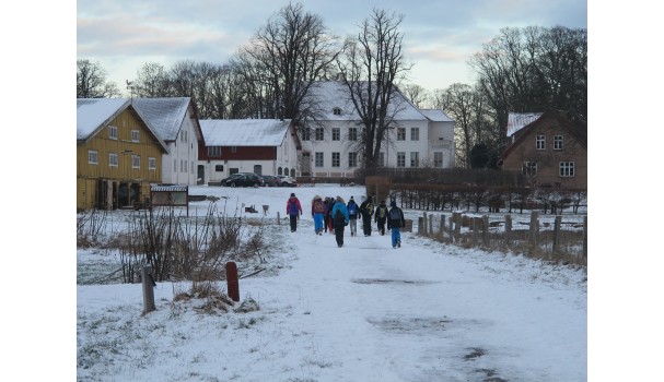 Krogerup Avlsgaard klædt i vinterfarver. Foto: Anne Bech